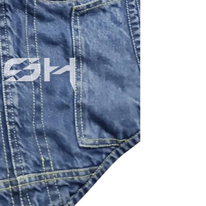 Corset en jean OEM/ODM bleu avec baleines en acier et fil blanc - Product Image 3