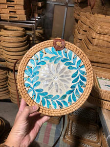 MOP Inlay Rattan <b>Bag</b> Handmade Inlaid Rattan <b>Bag</b> Rattan Shell Box <b>Bag</b> - Product Image 2