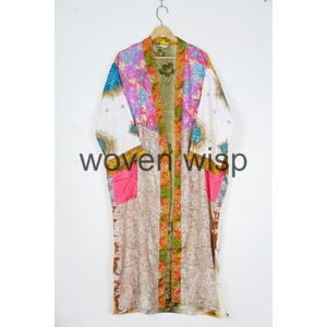 100% Silk <b>Kimono</b> Robes for <b>Women</b> Floral Pattern Quick Dry Thermal and Smooth Features Drawstring Closure for All Seasons - Product Image 1