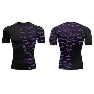 Nouvelle chemise d'entraînement personnalisée de haute qualité Gym été vêtements de jogging pour hommes respirant Top Notch 3D Sublimation Rash Guard - Product Image 2