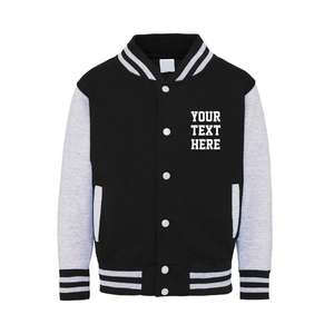 Nouvelle veste universitaire unisexe printemps 2025 100% coton respirant Col personnalisé Design imprimé Couleur violet doré Haute couture - Product Image 5