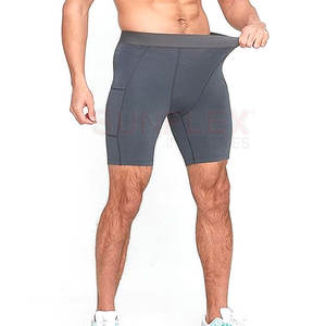 Shorts de compression en polyester pour hommes, vêtements de sport, shorts de compression pour hommes, quantité minimale de commande bas - Product Image 4