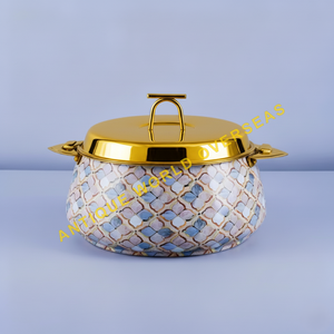 Olla Caliente Aislada de Acero Inoxidable, Cazuela con Diseño Floral, Tazón para Servir, Cocina, Comedor, Hotel, Restaurante, Mejor Precio Bajo, 26CM - Product Image 4