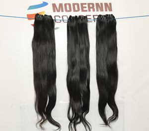 Cabello Humano Virgen Remy 100% Natural con Cutícula Alineada, Doble Trama, Brillo Natural, Color Liso, Cabello Indio al por Mayor en Paquetes - Product Image 1