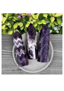 Obélisque en cristal d'améthyste bleue, tour d'énergie de guérison, décoration d'intérieur, agate Mirani du Gujarat - Product Image 4