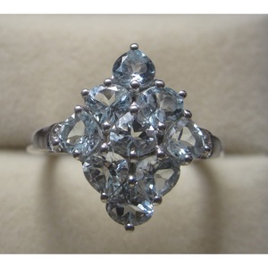 Bague en argent sterling 925 plaqué rhodium avec aquamarine naturelle taille émeraude Shah Gems pour femme, idéale au quotidien - Product Image 1