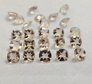 Coussin Morganite 7mm Couleur Pêche Naturelle Facettes Qualité AAA-Morganite Loose de qualité supérieure - Product Image 3