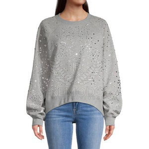 Oferta Especial: Sudaderas de Punto con Pedrería para Mujer, Estilo Urbano, Brillantes, Transpirables, Ecológicas, con Color Personalizado en la Parte Delantera - Product Image 1