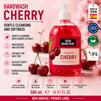 Savon liquide pour les mains à la cerise en marque privée 500ml OEM |   Savon pour les mains vegan aux fruits |   Espagne UE