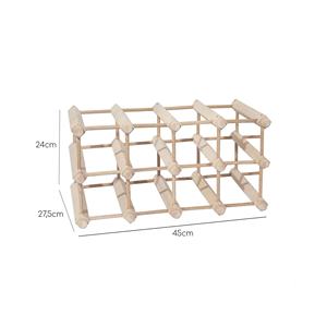 Portabottiglie in Legno di Faggio WELL HOME per 12 Bottiglie, Soluzione di Stoccaggio Elegante e Resistente - Product Image 3