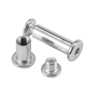 Vis Chicago mâle-femelle en acier inoxydable et laiton M3 M4 M5 pour la fixation de sacs et ceintures en cuir - Product Image 1