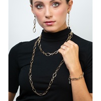 Bracelet chaîne artisanal pour femme, fabriqué en Italie, plaqué or 18 carats