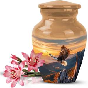 Urna conmemorativa pintada a mano única para cenizas humanas Urna de recuerdo decorativa Memorial personalizado para la cremación de cenizas de entierro - Product Image 4