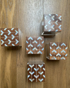 Art indien exotique Ramadan ensemble spécial incrustation d'os et nacre Mubkhar boîtes acryliques résine ange Souvenir Style - Product Image 6