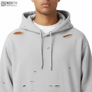 Best Arrival Solid Plain Color Men Distressed <b>Thermal</b> <b>Hoodie</b> Street Wear Best Design Good Quality Distressed <b>Hoodie</b> For Men - Product Image 4