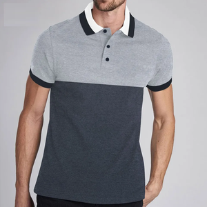 Respirant col rond manches courtes tenue décontracté demi-manches pour Polo T-Shirt Polyester confortable motif solide - Product Image 1