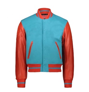 Collège de baseball brodé hommes laine Baseball Hip Hop manches en cuir véritable CollegeBaseballjacket pour hommes livraison DDP - Product Image 1