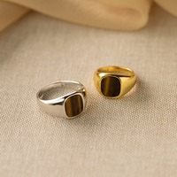 Bague en œil de tigre pour homme de haute qualité, épaisse, 3 mm x 12 mm, design vintage unique, bague signet en pierre précieuse, bijou statement, cadeau pour lui