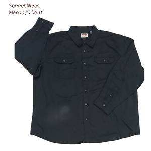 Chemise en denim à manches longues pour homme, sur mesure, unie, avec coutures - Product Image 5