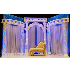 Decoración de Escenario de Boda Asiática Elegante y Profesional, Diseño Moderno de Lujo, Material de Fibra de Vidrio, Tamaño y Color Personalizables - EE. UU. - Product Image 1