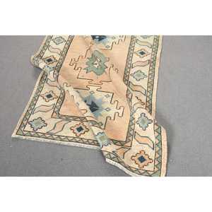 Alfombra Turca Vintage, Alfombra de 3.1x4.7 pies, Alfombra Floral Azul Marrón - Product Image 4