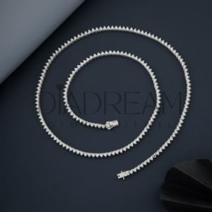 Cadena de tenis de diamante cultivado Leb de corte personalizable Hip Hop de plata 925 de alta calidad, joyería elegante personalizada, compromisos de bodas - Product Image 2