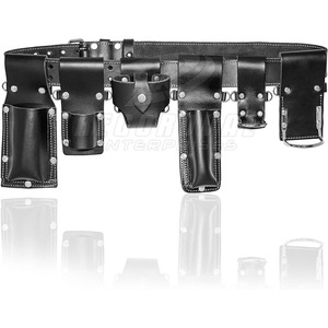 Ceinture à outils d'échafaudage robuste pour les travailleurs de la construction avec plusieurs poches et support de marteau - Product Image 5