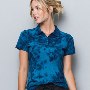 Ropa Urbana Ecológica con Lavado Ácido Sólido para Camisa de Mujer, Manga Corta, Poliéster/Algodón, Cuello Camisero - Product Image 2