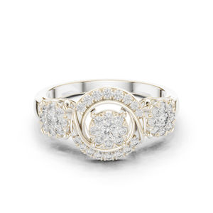 Anillo de Aniversario de Lujo con Diamante Cultivado en Laboratorio de 0.50 Ct, Oro Rosa de 14K, Certificado IGI, para Mujer |   Nuevo Diamante Cultivado Chapado en Oro - Product Image 3