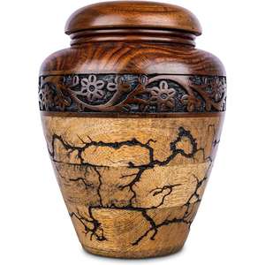 Best Quality Adult <b>Urns</b> <b>Wooden</b> Style Aluminum Cremation <b>Urns</b> <b>for</b> Human <b>Ashes</b> Funeral Supplies <b>Urn</b> at Wholesale Price From India - Product Image 1