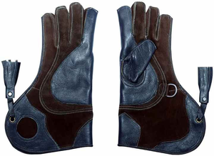 Guantes de cuero nobuk internacional estándar de mano izquierda guantes de cetrería de cuero de vaca para águila caza pájaros uso al aire libre - Product Image 2