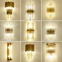 Lampu dinding Eropa mewah Modern lampu akrilik perlengkapan lampu dinding Prancis