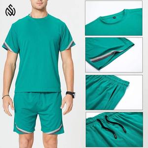 Custom Men Summer Sport Two Piece Cacual Wear Tracksuit Men T <b>shirt</b> Short Set Hot Sale Products - Product Image 3