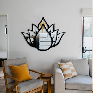 Unique <b>gold</b> rhombus-shaped <b>mirror</b> with intersecting geometric segments. Available at wholesale prices. - Product Image 3