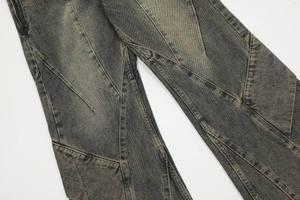 Jeans droits pour homme de haute qualité, en coton 100%, lavés à la pierre, anti-boulochage, lourds, fermeture éclair haute - Product Image 6