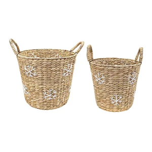 Wholesale Eco-friendly Christmas <b>Water</b> <b>Hyacinth</b> Decorative Storage <b>Basket</b> Multipurpose Organizer made in Vietnam - Product Image 1