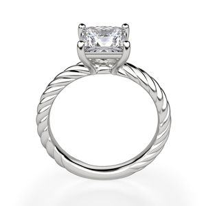 Bague de fiançailles solitaire Moissanite coupe princesse en or jaune ou ensemble de broches en argent sterling 925 pour les occasions de mariage des femmes - Product Image 5