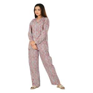Ensemble de pyjama en coton léger fait à la main pour femmes chemise de nuit imprimée à la main pour l'été ensemble PJ fait à la main - Product Image 5
