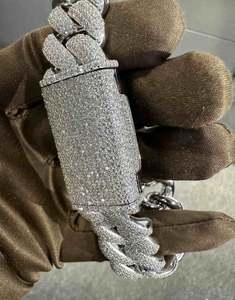 Bracelet en argent sterling 925 plaqué or blanc VVS Moissanite 20MM 8 pouces Bracelet à breloques mode - Product Image 5