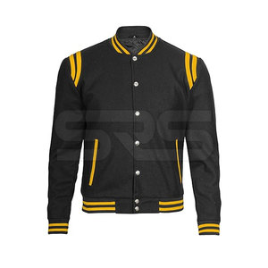 Diseño personalizado manga de cuero Letterman chaqueta Color sólido Streetwear hombres manga de cuero chaqueta de invierno - Product Image 1