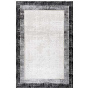 Tapis Lynosse Aubusson en laine et soie tissé plat, mélange doux de polyester, 9x12, noir ivoire, pour salon, salle de séjour, chambre d'enfants, cuisine - Product Image 1