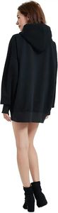 Sweat à capuche oversize pour femme avec logo personnalisé en impression en relief, style streetwear décontracté à épaules tombantes, avec capuche brodée, confortable pour filles - Product Image 3