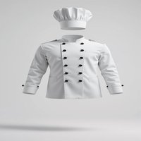 Wanita dan pria Fashion warna hitam putih seragam restoran lengan pendek koki mantel jaket dibuat di India