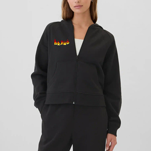New arrived 2025 100% cotton women's <b>hoodies</b> oversized full zip up <b>hoodies</b> women comfortable streetwear women's sweatshirt - Product Image 1