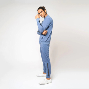 Ensemble de survêtement d'hiver personnalisé pour homme grande taille XL, imprimé logo tendance, en tissu polaire respirant, couleur unie, demi-zip pour le jogging - Product Image 5