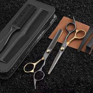 Juego de Tijeras de Peluquería Profesionales Más Vendidas, Rectas, Afiladas, de Acero Inoxidable 4Cr13, con Mango Mediano, para Diestros - Product Image 4