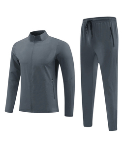 ชุดวอร์มวิ่งผู้ชาย ชุดลำลอง เสื้อแจ็คเก็ตแห้งเร็วและกางเกงกีฬา ชุดออกกำลังกายสำหรับผู้ชาย ชุดเดินป่า - Product Image 3