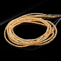 Perles facettées en diamant orange de qualité AAA, forme rondelle, 1,8-3 mm, brin de 15 pouces, fabrication de bijoux en diamant, vente en gros, fourniture en gros d'usine