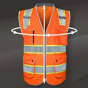 Gilet de sécurité haute visibilité personnalisé, léger, 100 % polyester, respirant, séchage rapide, haute qualité, fabriqué au Pakistan, prix raisonnable - Product Image 5