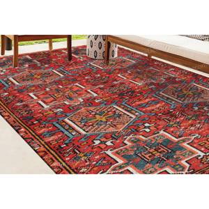 Alfombra Roja con Estampado de Kilim - Diseño Azteca, Oriental, Turco, Alfombra Suave No Tejida - Product Image 3